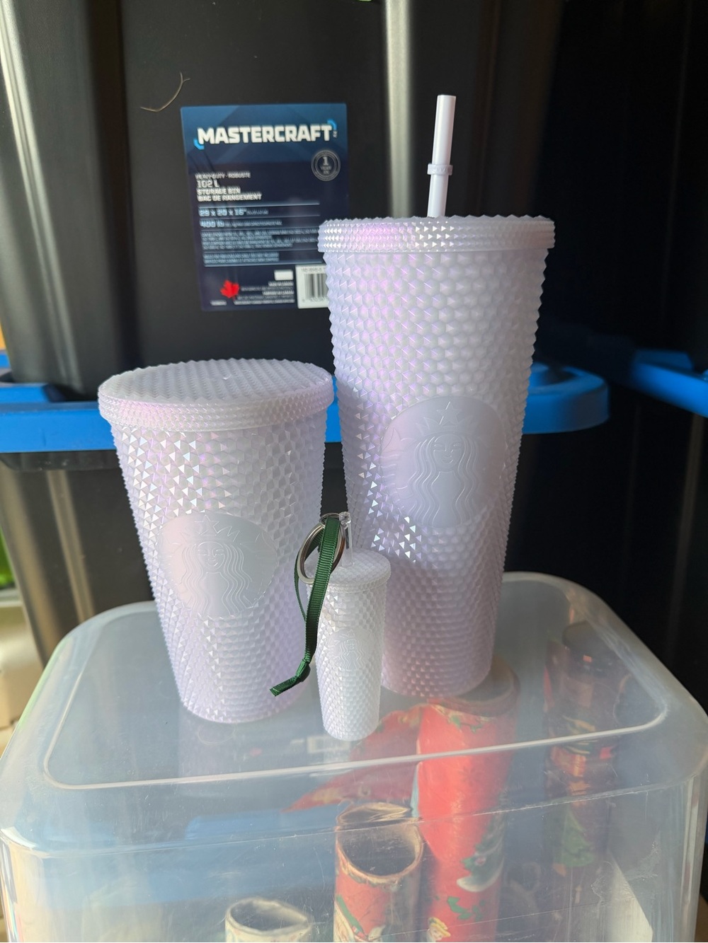 Starbucks Iridescent light purple Studded Tumbler Set with Straw and Charm